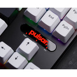 Clavier de jeu mécanique Pulsar pcmk 2he tkl (blanc, disposition américaine (qwerty), 80 % (tkl), RVB, touches à double prise PBT, échange à chaud)