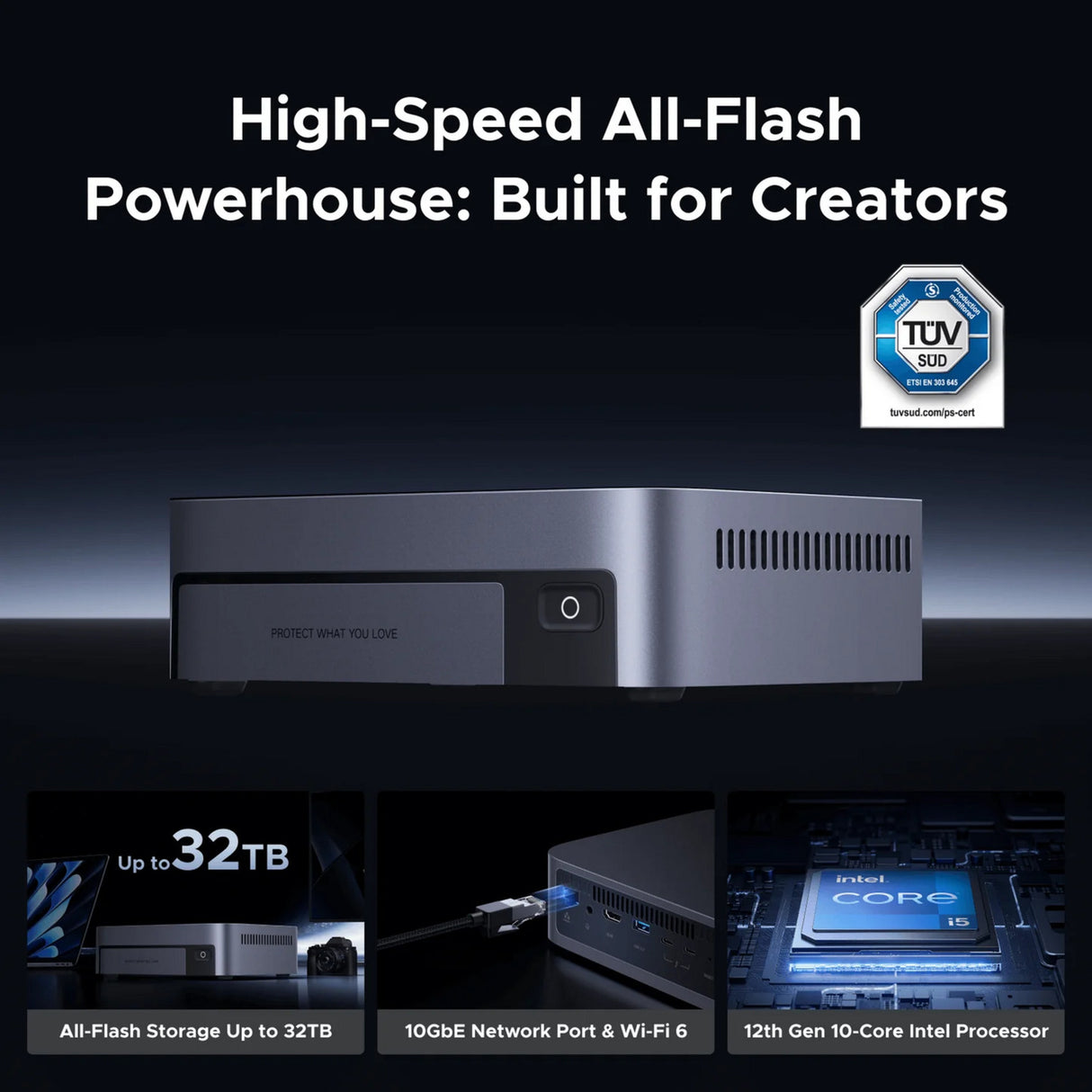 Ugreen nasync dxp480t plus (grijs, wifi, 1x 10gbe, hdmi, thunderbolt 4 (40 gb s))