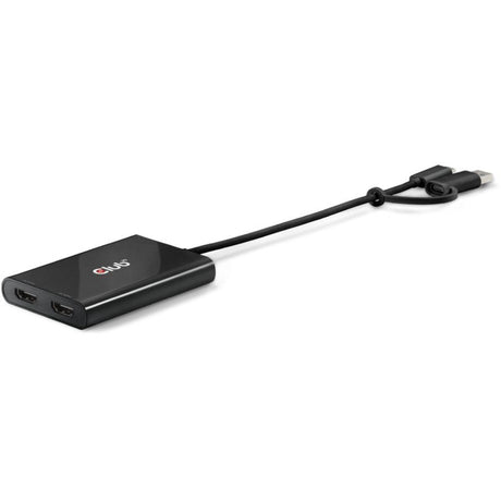 Répartiteur vidéo Club 3D USB-C vers 2x HDMI avec répartiteur HDMI DisplayLink (noir, avec adaptateur USB-A)