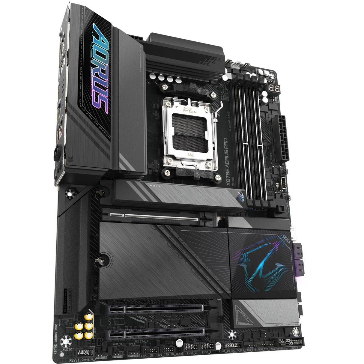 Carte mère Gigabyte x870e aorus pro socket am5 (noir, raid, 2,5 Go-lan, wi-fi 7, BT, son, atx)