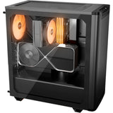 Soyez silencieux! boîtier tour midi pure base 501 lx (noir | 2x USB-A | 1x USB-C | RGB | verre trempé)