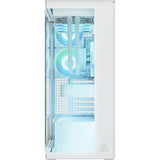 Boîtier tour midi Arctic xtender (blanc | 2x USB-A | 1x USB-C | RVB | verre trempé)