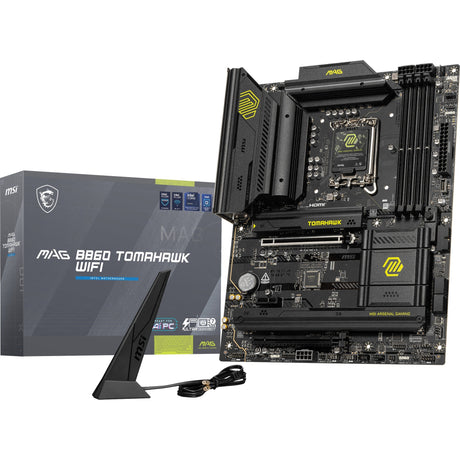 Carte mère MSI Mag B860 Tomahawk WiFi Socket 1851 (RAID, 5 Go-LAN, WiFi 7, BT, Son, ATX)