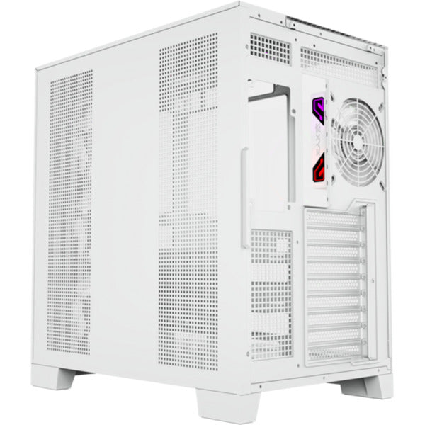 Boîtier tour midi Xyz PC Gear Tesseract A-RGB (blanc | 2x USB-A | 1x USB-C | RVB | Verre trempé)