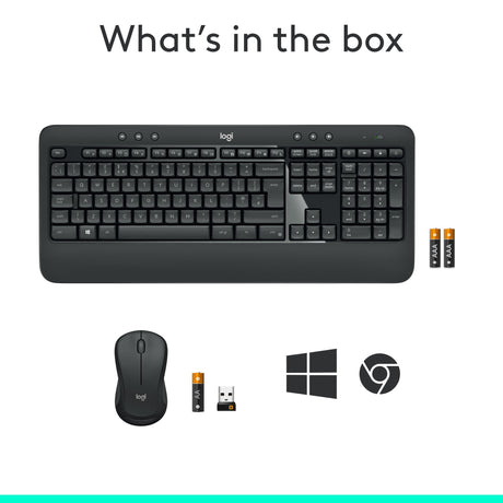 Ensemble clavier et souris sans fil Logitech mk540 qwerty