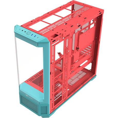 Boîtier grande tour Thermaltake view 600 tg menthe fraise (menthe berry | 2x USB-A | 1x USB-C | verre trempé)