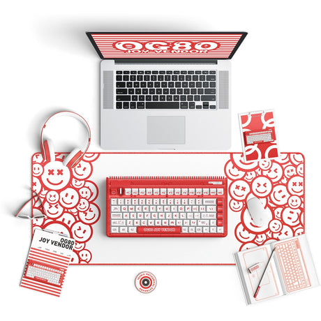 Clavier mécanique sans fil Iqunix OG80 Joy Vendor (gris, disposition américaine (QWERTY), Cherry MX Brown, 80 % (TKL), LED RVB, échangeable à chaud, PBT, 2,4 GHz | Bluetooth 5.1 | USB-C)