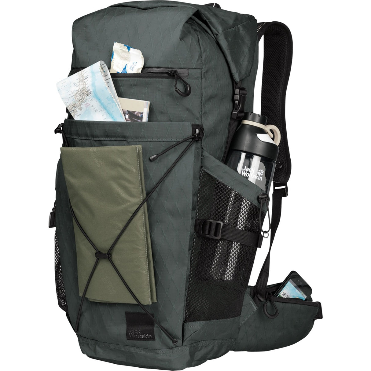Jack wolfskin Wandermood Rolltop 30 sac à dos (vert foncé, 30,0 litres)