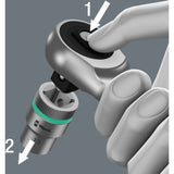 Wera 8100 sa 7 jeu de cliquets métalliques zyklop carré traversant 1 jeu de 4 outils (28 pièces)