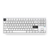 Mchose gx87 ultra : électrophorèse blanche vintage blanc aluminium mécanique personnalisé, clavier (blanc noir, KTT vintage blanc, 80% TKL, RGB, hot swap, double-shot PBT, Bluetooth USB-C sans fil)