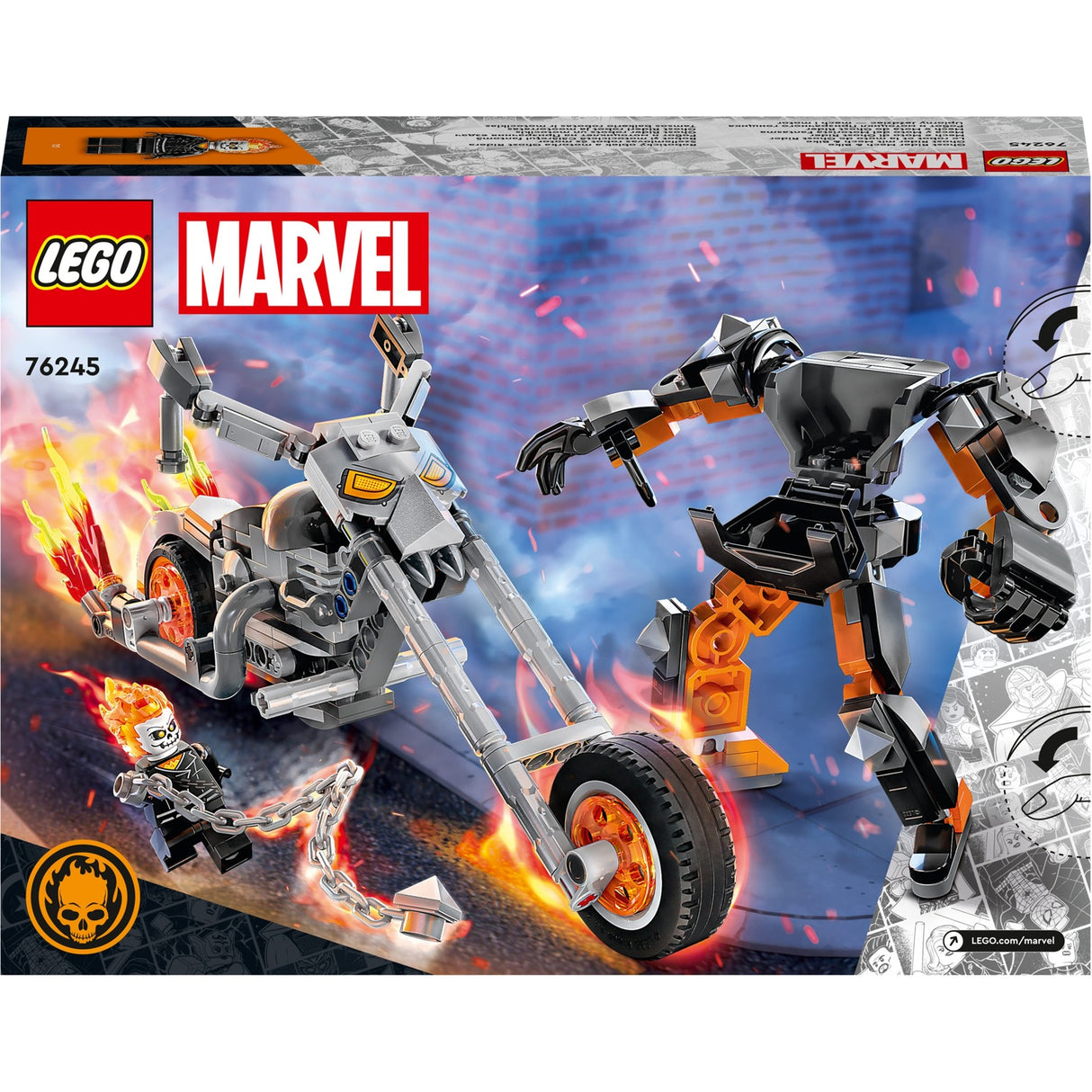 Lego Marvel - Jouet de construction de moto Mech Ghost Rider (76245)