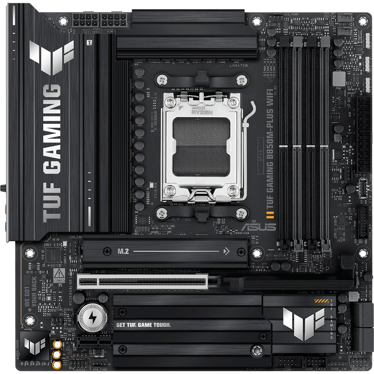 Carte mère Asus Tuf Gaming B850M-Plus Wi-Fi Socket AM5 (2,5 Go-LAN, Wi-Fi 6e, BT, son, µATX)