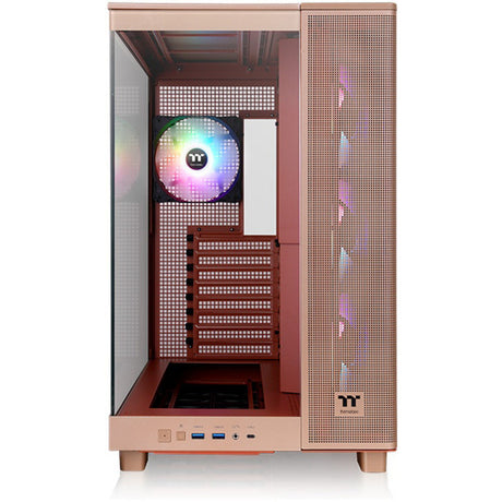 Boîtier tour midi Thermaltake View 380 XL TG ARGB Gravel Sand (marron clair | 2x USB-A | 1x USB-C | RVB | fenêtre)