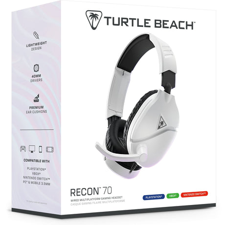 Turtle beach ear force recon 70p blanc (2024) casque de jeu supra-auriculaire (blanc, ps4, ps5, xbox series x|s, xbox one, switch, pc, mobile)