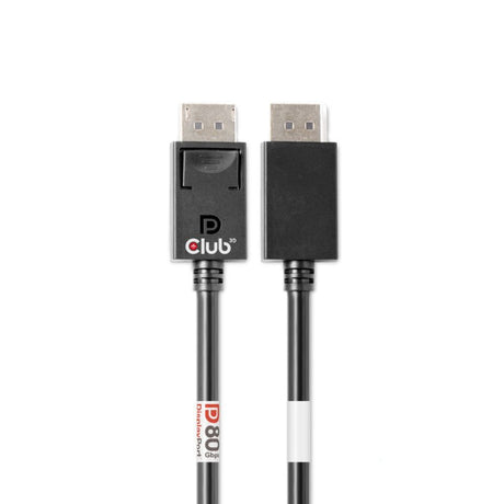 Club 3D DisplayPort 2.1 Câble certifié Vesa DP80 mâle-mâle (noir, 1,6 mètre, 8K 240 Hz, 10K 60 Hz, 80 Gbit/s)