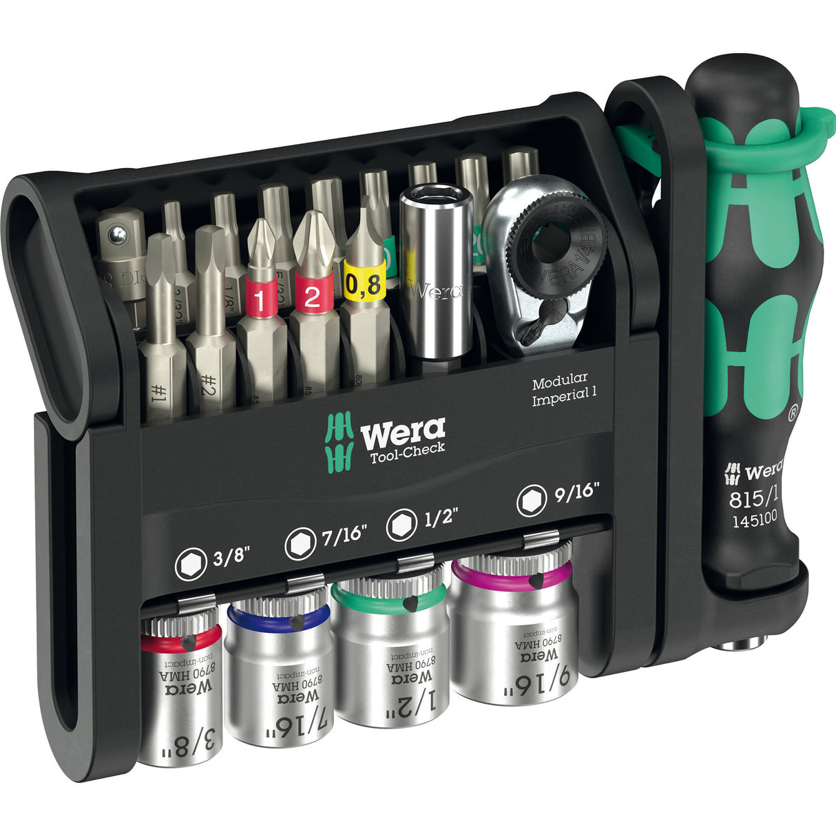 Wera Tool-Check Modular Set Imperial 1, jeu d'embouts 50 pièces (noir vert)