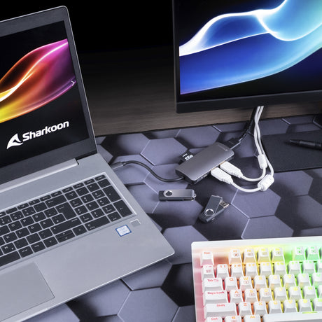 Adaptateur multiport de type C de Sharkoon USB 3.0