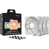 Soyez silencieux! Light Wings LX PWM Ventilateurs de boîtier RGB haute vitesse (blanc, 3 pièces, 120 x 120 x 25 mm)