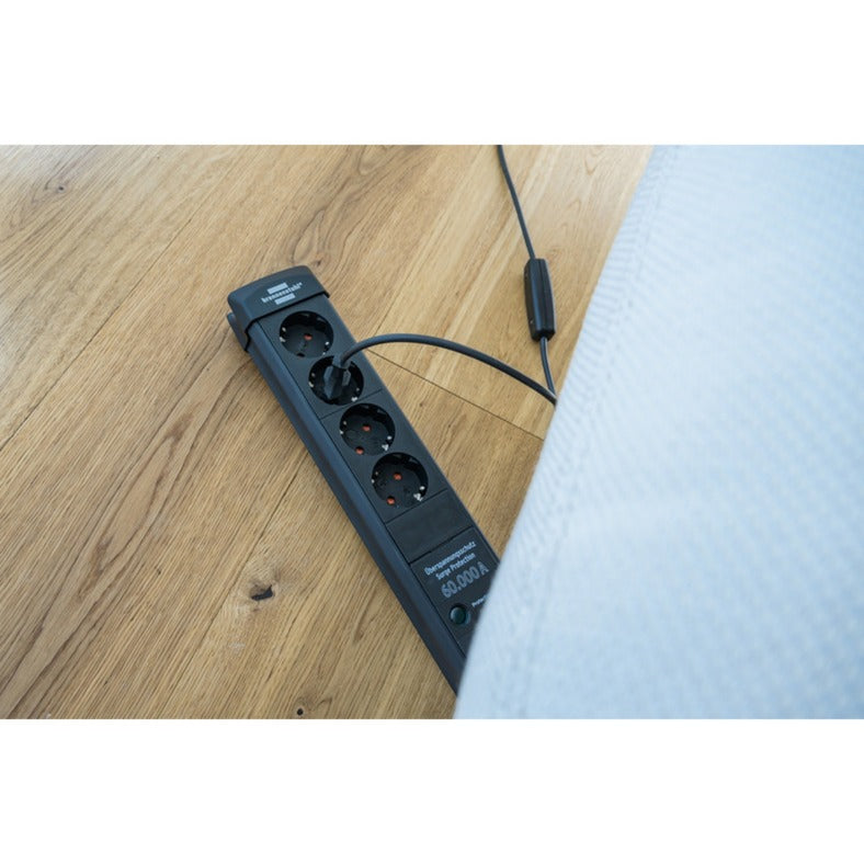 Multiprise Brennerstuhl premium-line 60 000a avec protection contre les surtensions 4 prises noir 1,8 m h05vv-f 3g1.5