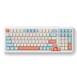 Mchose K99 Horizon Orange Hyacinth Clavier mécanique RVB sans fil avec joint d'étanchéité (blanc, disposition américaine (Qwerty), KTT Hyacinth, RVB, Hot Swap, Double-Shot PBT, sans fil | Bluetooth | USB-C)