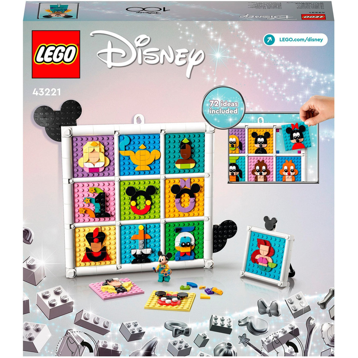 Lego Disney - 100 ans de figurines d'animation Disney, jouets de construction (43221)