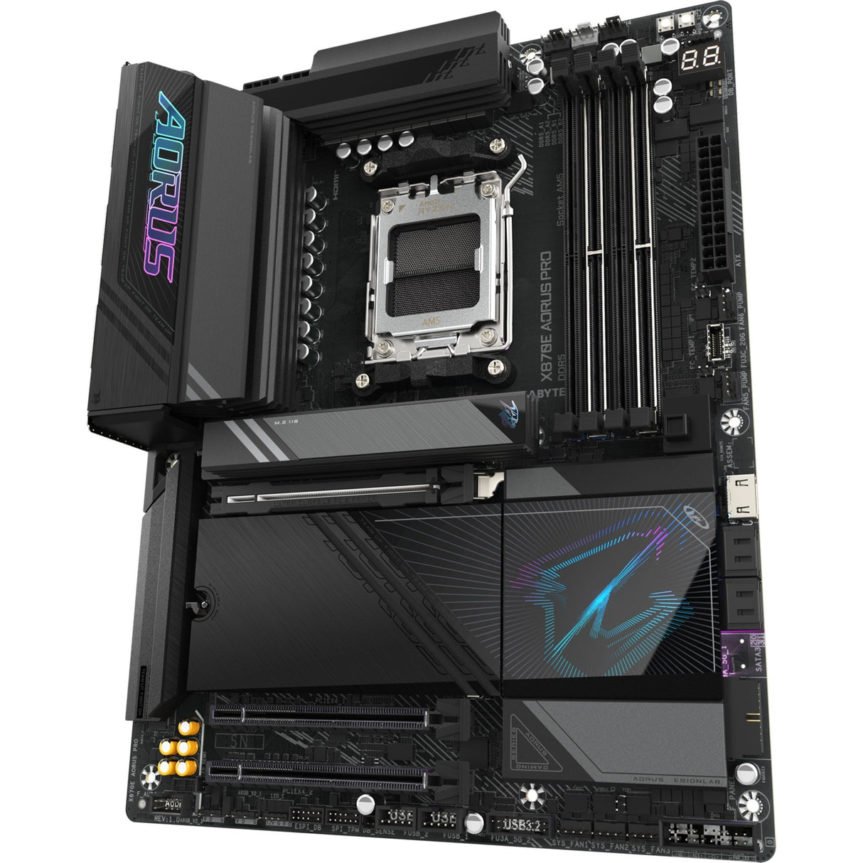 Carte mère Gigabyte x870e aorus pro socket am5 (noir, raid, 2,5 Go-lan, wi-fi 7, BT, son, atx)