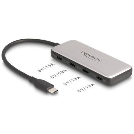 Delock 4-port USB-C + PD 85 watt USB hub (gray)