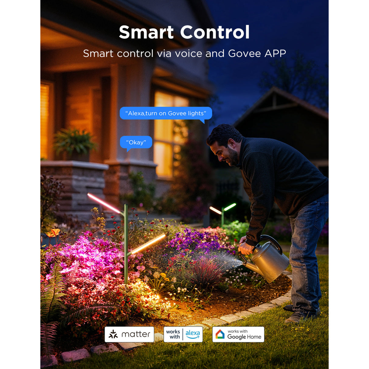 Govee lumières de jardin extérieures éclairage de jardin intelligent matière rgbww 2 pièces