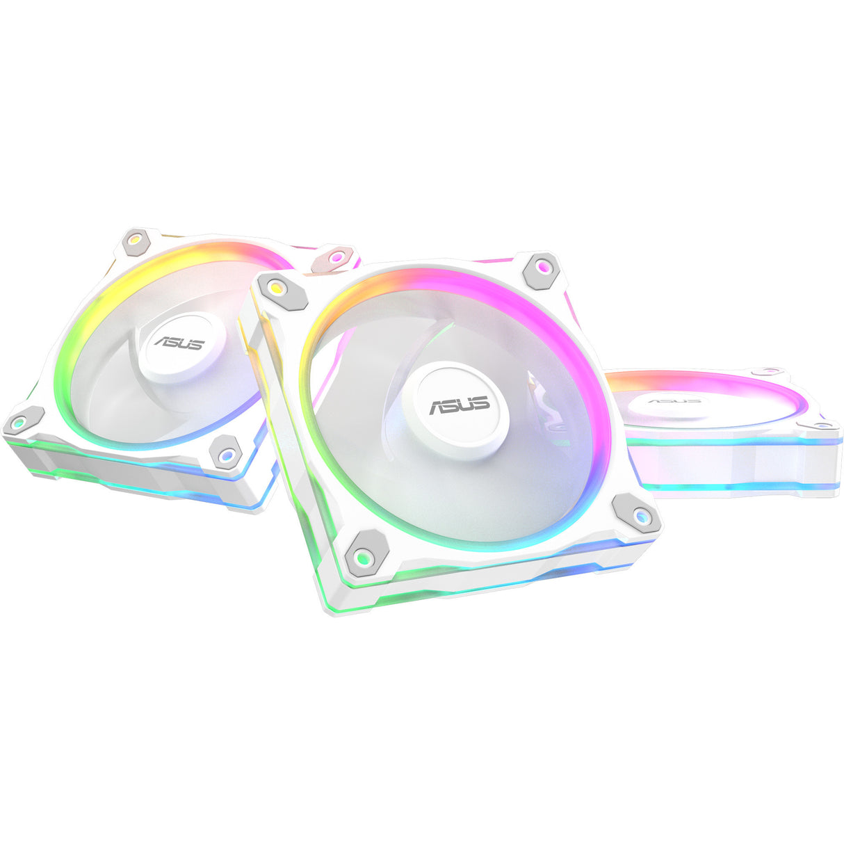 Asus prime mr120 argb reverse fan - triple pack ventilateurs de boîtier (blanc, 3 pièces, 120 x 120 x 28 mm, 3 pièces)