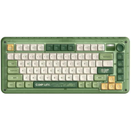 Clavier mécanique sans fil de camping Iqunix zx75 (vert, disposition américaine (QWERTY), Iqunix Moonstone Turbo, 75 %, LED RVB, remplaçable à chaud, PBT double injection, 2,4 GHz | Bluetooth 5.1 | USB-C)