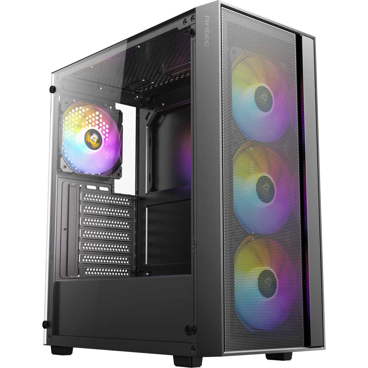 Boîtier tour midi Antec ax65 argb (noir | 3x usb-a | verre trempé)
