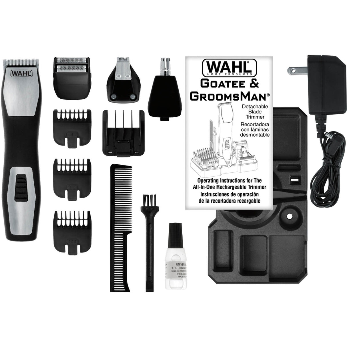 Wahl home products tondeuse à barbe Groomsman Pro (argent noir)