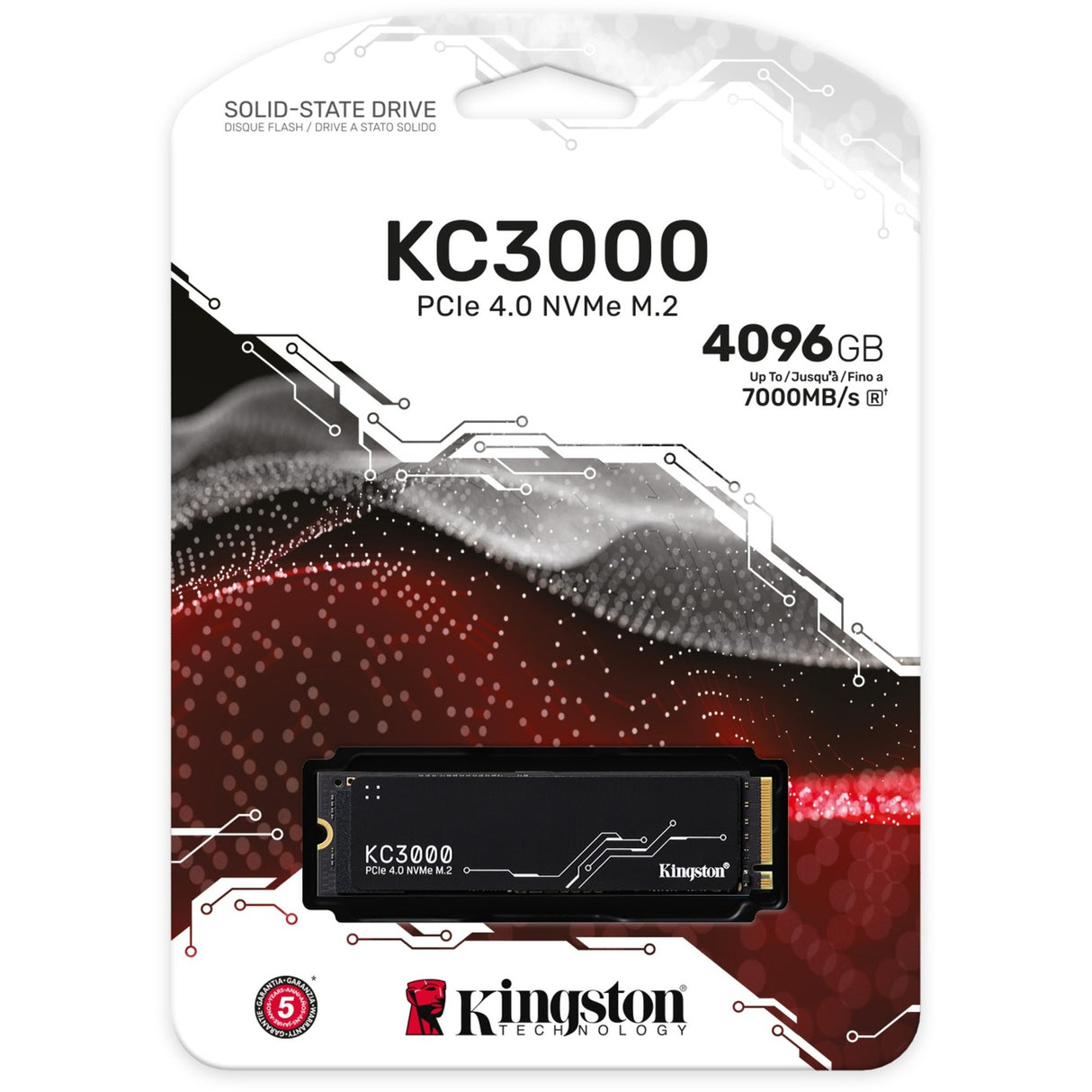 SSD Kingston KC3000 4 To (noir, Skc3000S 4096G, PCIe 4.0 NVMe, M.2 2280)