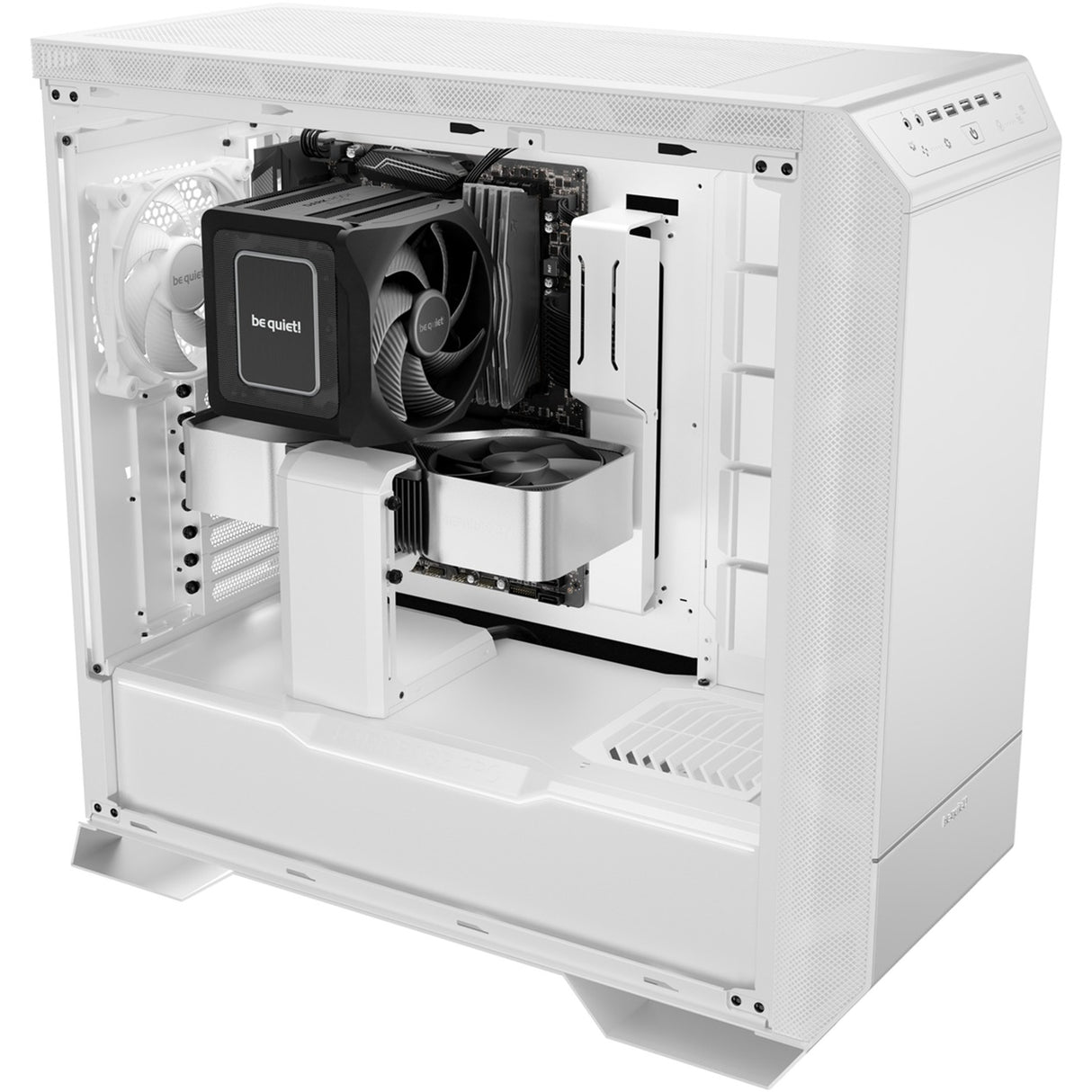 Soyez silencieux! boîtier grande tour dark base pro 901 (blanc | 4x USB-A | 1x USB-C | RVB | verre trempé)