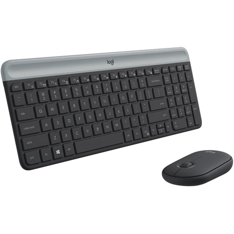 Logitech mk470 slim ensemble de bureau sans fil (noir, disposition américaine-internationale (qwerty), commutateurs à ciseaux, 100 %, 1000 dpi)