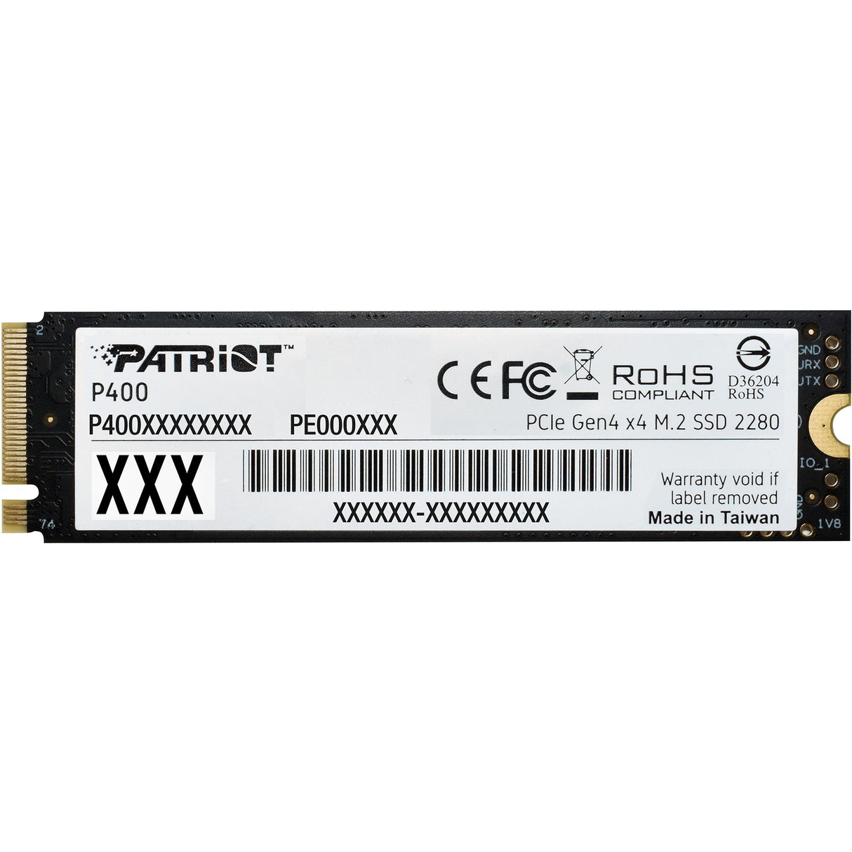 Patriot p400 v4 500 go ssd (p400vp500gm28h, pcie 4.0 x4, nvme 2.0, m.2 2280)