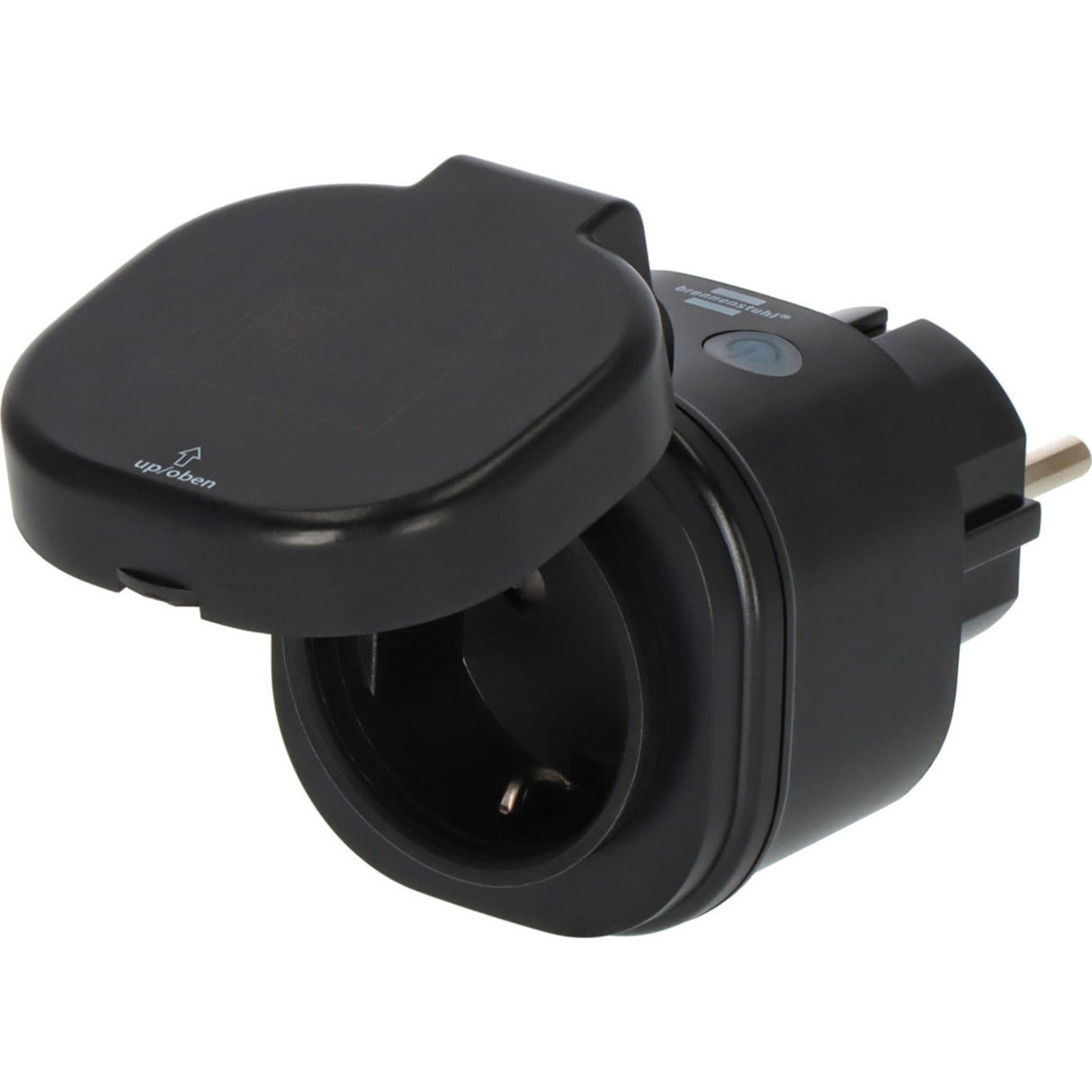 Brennerstuhl connect smart plug wa 3600 xs03 pour multiprise extérieure ip44 (noir, wifi 2,4 ghz, alexa, google, Matter)