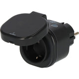 Brennerstuhl connect smart plug wa 3600 xs03 pour multiprise extérieure ip44 (noir, wifi 2,4 ghz, alexa, google, Matter)