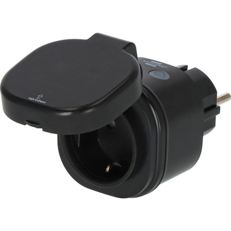Brennerstuhl connect smart plug wa 3600 xs03 pour multiprise extérieure ip44 (noir, wifi 2,4 ghz, alexa, google, Matter)