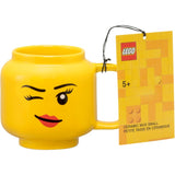 Chambre Copenhague chambre Copenhague LEGO Ceramic Tug Winking Girls Head, Clay
