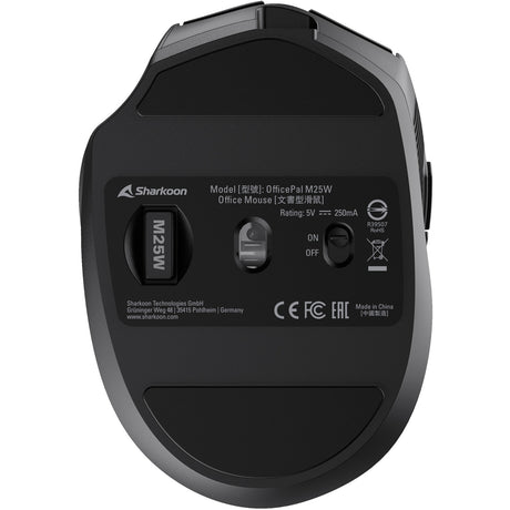 Souris Sharkoon officepal m25w (noir, 400 - 4000 dpi, RVB, USB 2,4 GHz)