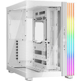 Soyez silencieux! boîtier tour midi light base 600 dx (blanc | 2x USB-A | 1x USB-C | RGB | verre trempé)
