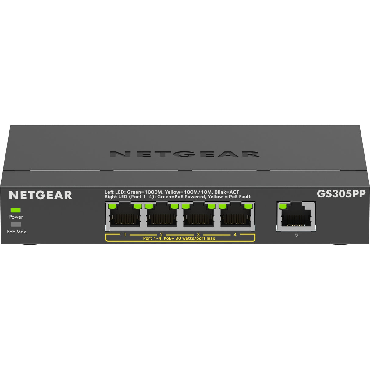 Commutateur non géré Netgear Gigabit Ethernet Poe+ à 5 ports (gs3