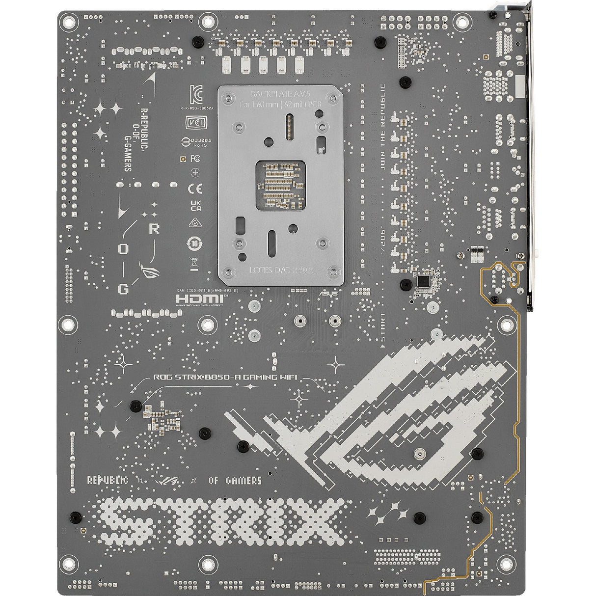 Carte mère Asus ROG Strix B850-A Gaming Wi-Fi Socket AM5 (blanc, 2,5 Go-LAN, Wi-Fi 7, BT, son, ATX)
