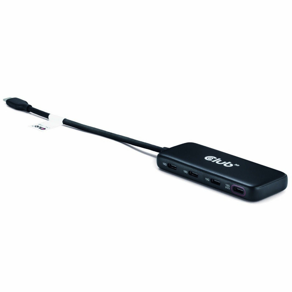 Hub de données Club 3D USB-C 4 ports 10G avec hub USB PD3.0 (noir)