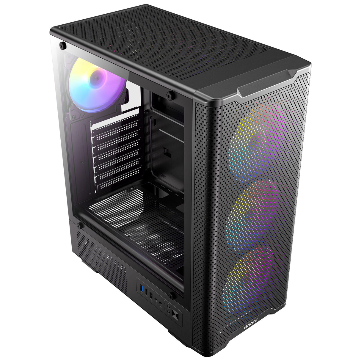 Boîtier tour midi Antec vx310 argb (noir | 3x usb-a | verre trempé)