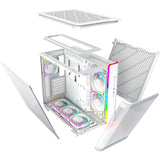 Boîtier tour midi Montech king 95 pro (blanc | 2x USB-A | 1x USB-C | RVB | verre trempé)
