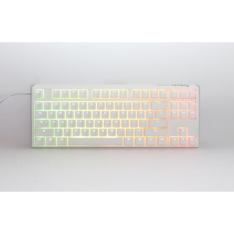Clavier mécanique Ducky One 3 Classic Pure White Tkl RVB (blanc, disposition américaine (QWERTY), Cherry MX Speed Silver, 80 % (TKL), LED RVB, PBT double-shot, remplaçable à chaud, mécanique charlatan)