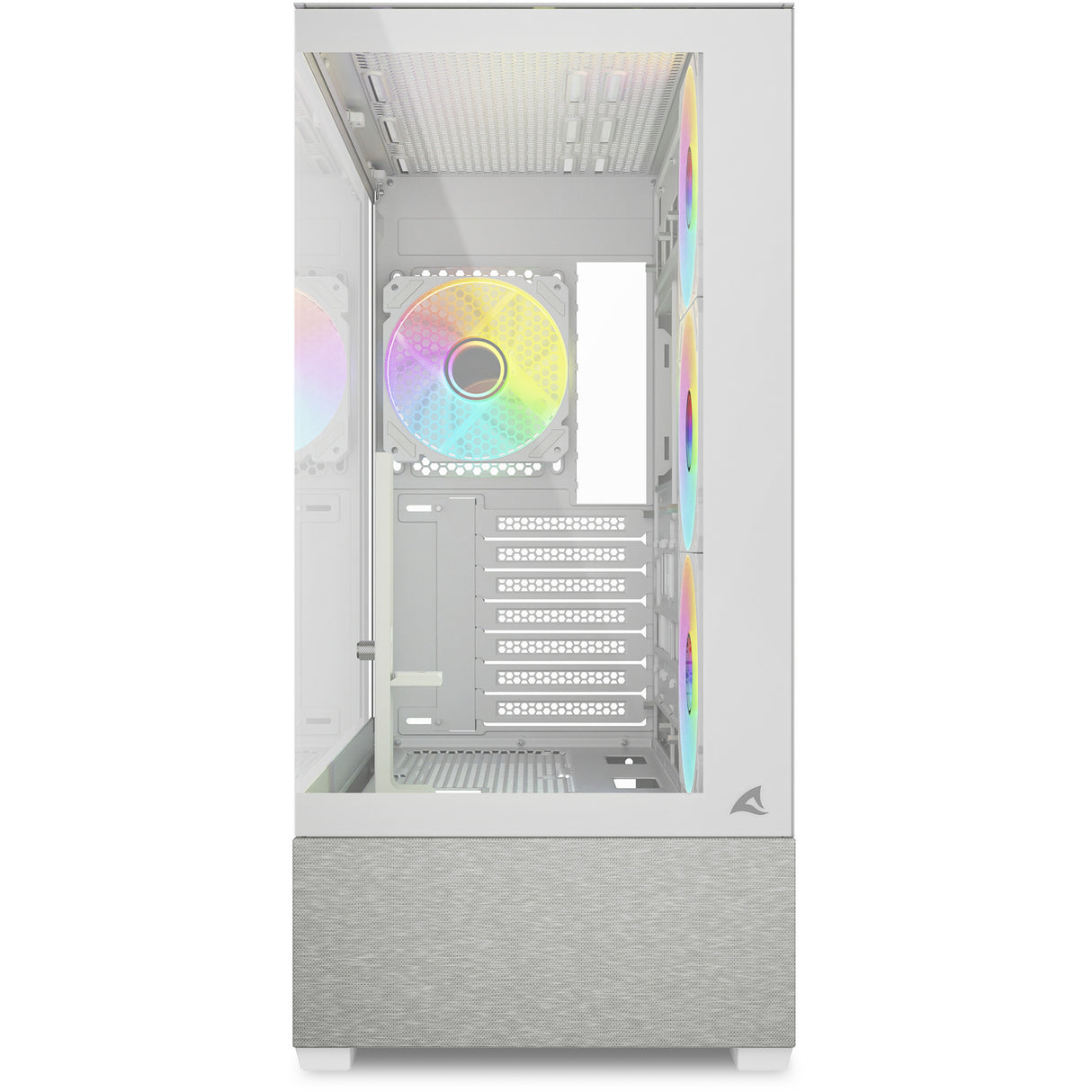 Boîtier tour midi Sharkoon ak7 argb (blanc | 2x USB-A | 1x USB-C | RGB | verre trempé)
