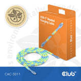 Câble perlé Club 3D USB-C bleu, câble de 2 mètres (bleu)